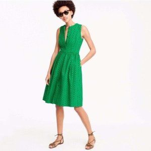 J. Crew Eyelet Shirtdress in Warm Clover - Green
